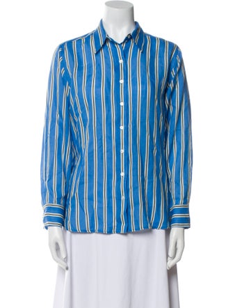 DÔEN Striped Long Sleeve Button-Up Top