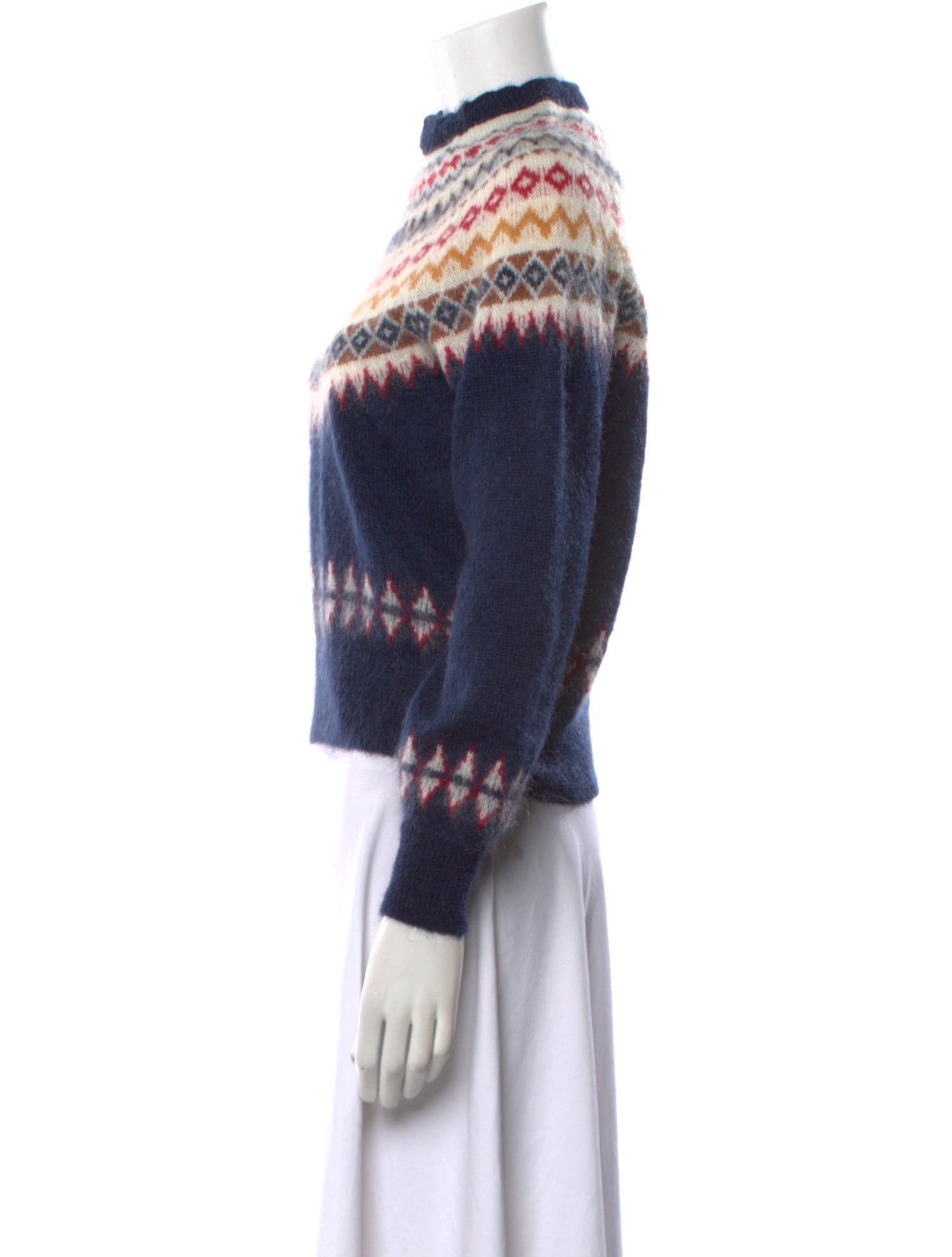 DÔEN Printed Mock Neck Sweater