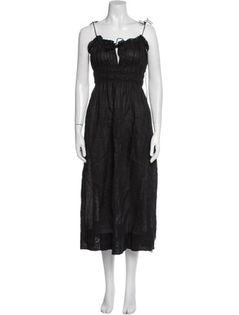 DÔEN Square Neckline Midi Length Dress
