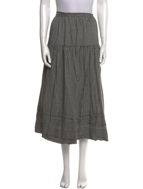 DÔEN Plaid Print Midi Length Skirt