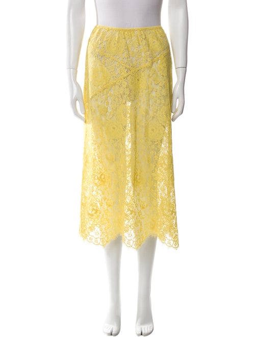 DÔEN Lace Pattern Midi Length Skirt