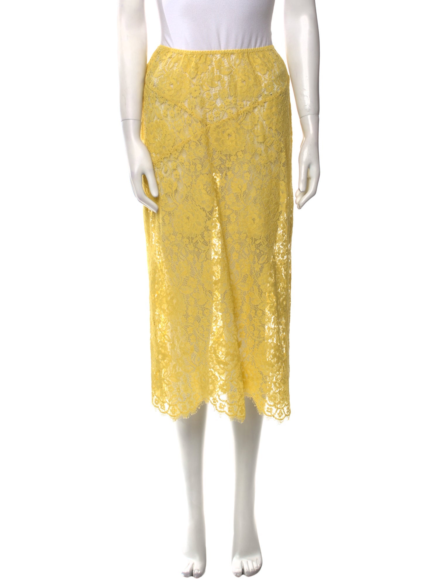 DÔEN Lace Pattern Midi Length Skirt