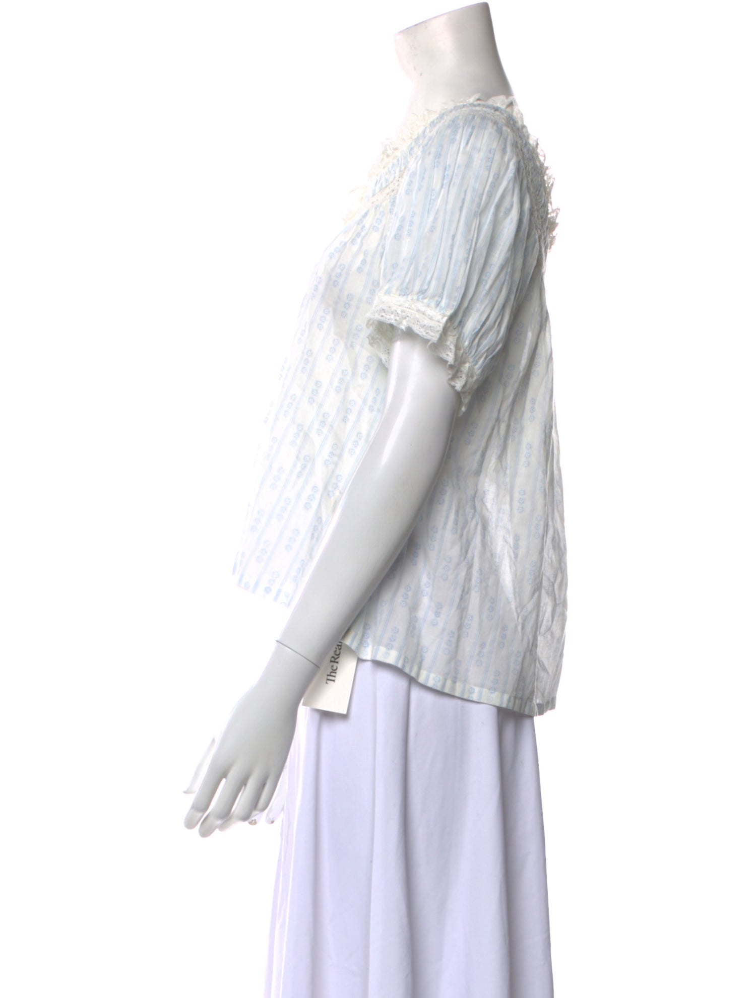 DÔEN Printed Scoop Neck Crop Top