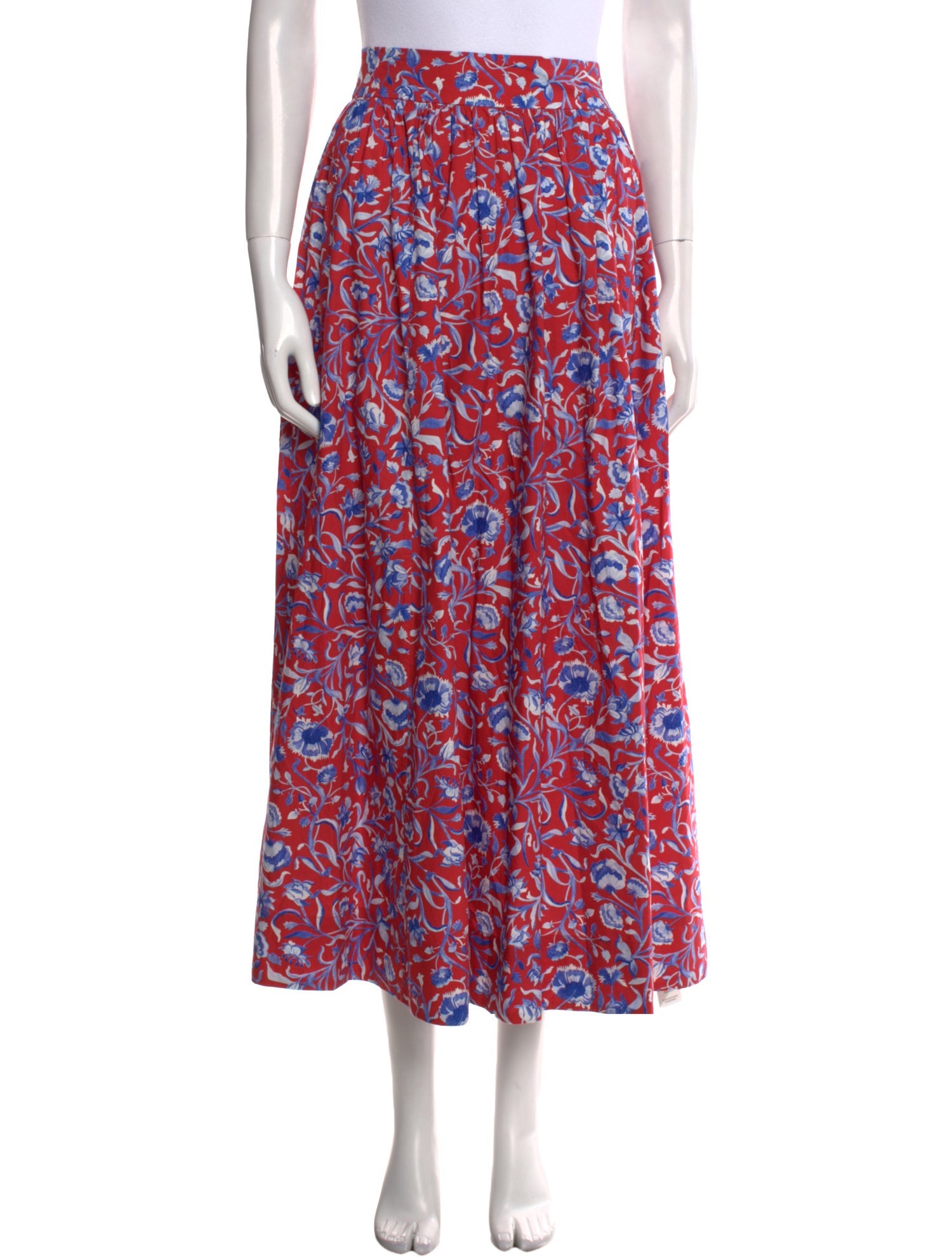 DÔEN Floral Print Midi Length Skirt