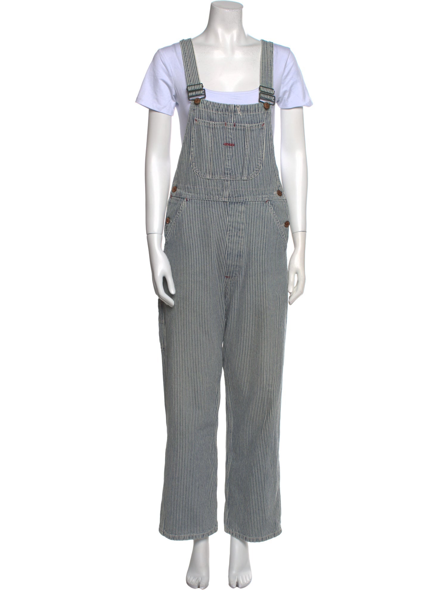 DÔEN Striped Square Neckline Jumpsuit