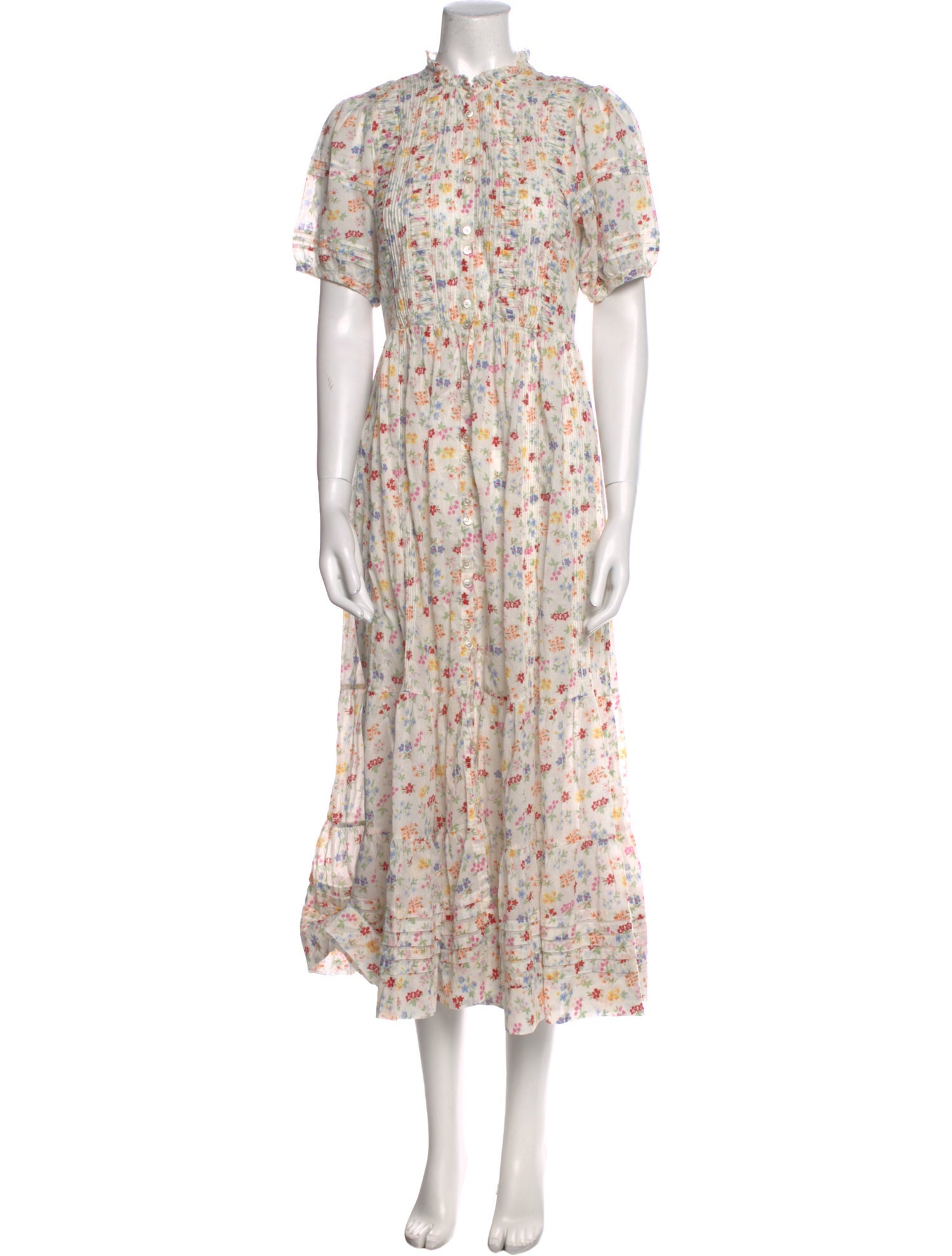 DÔEN Floral Print Midi Length Dress