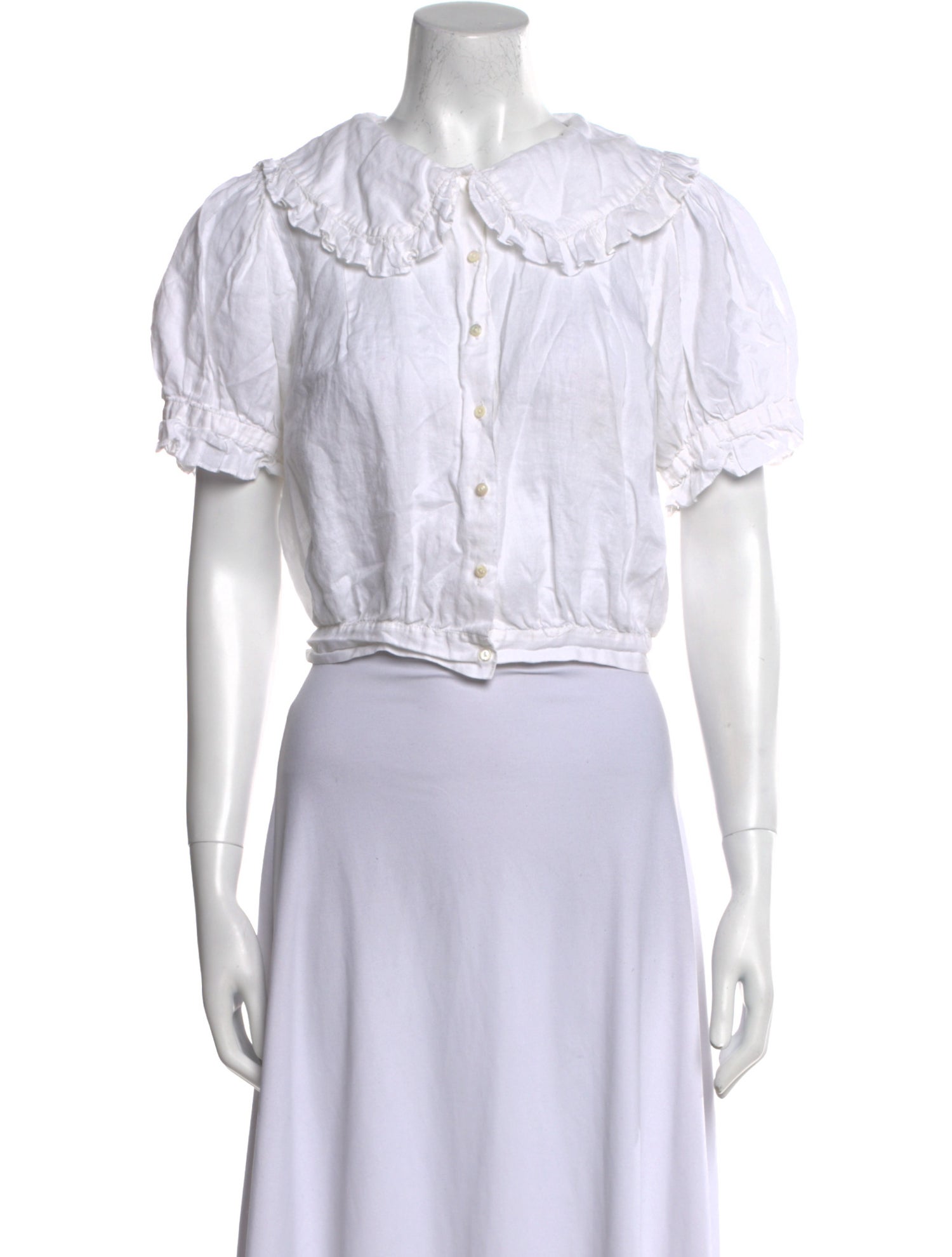 DÔEN Mock Neck Short Sleeve Crop Top