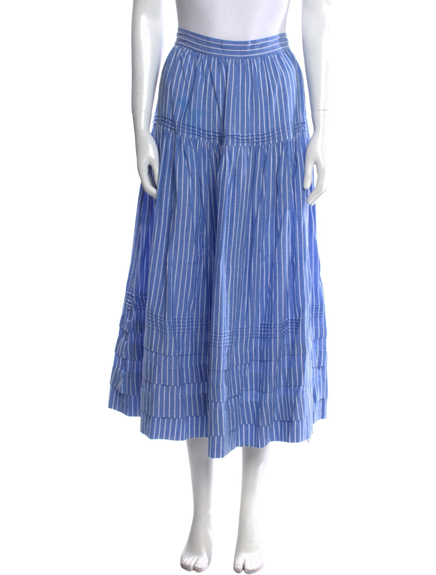 DÔEN Striped Midi Length Skirt