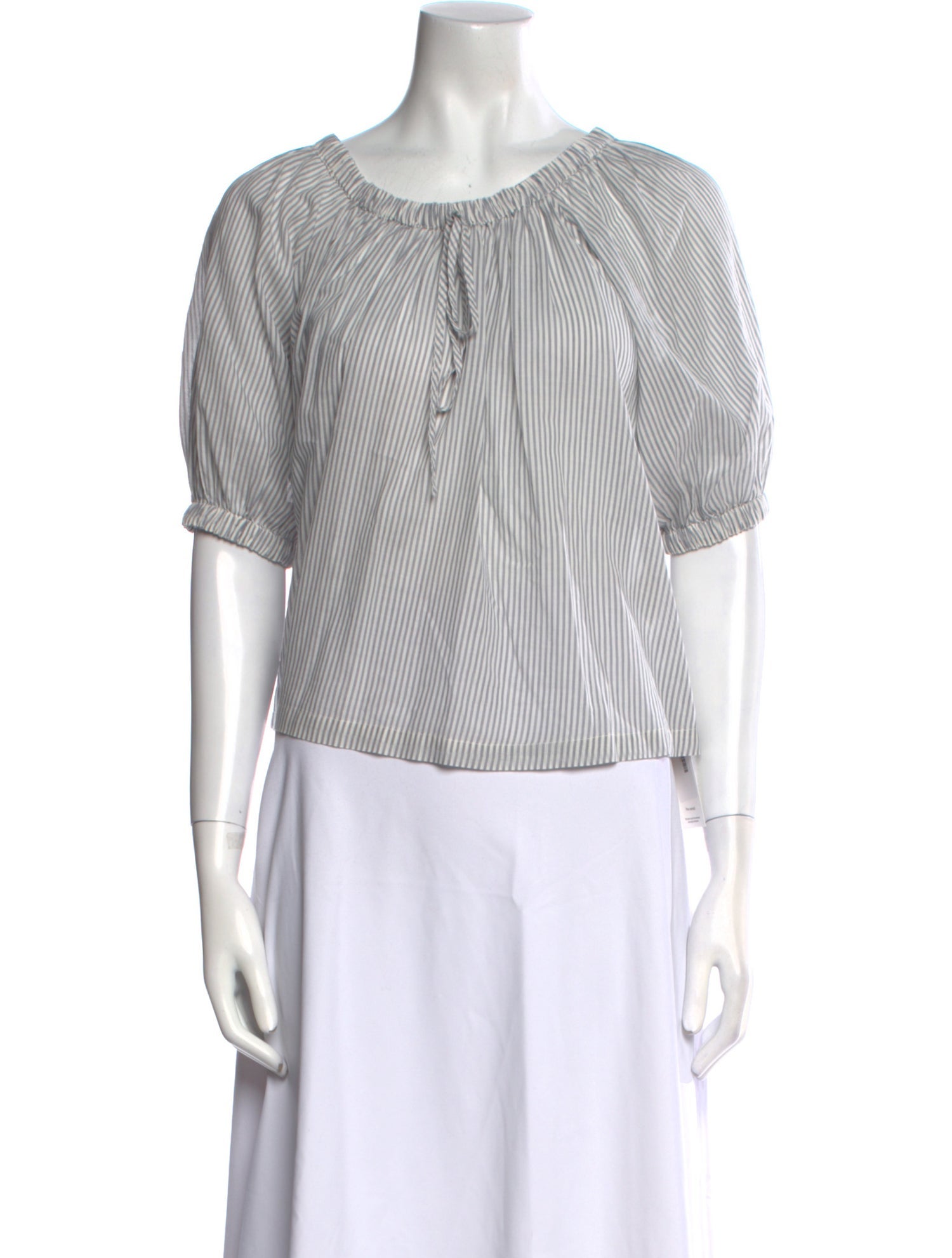 DÔEN Striped Scoop Neck Crop Top