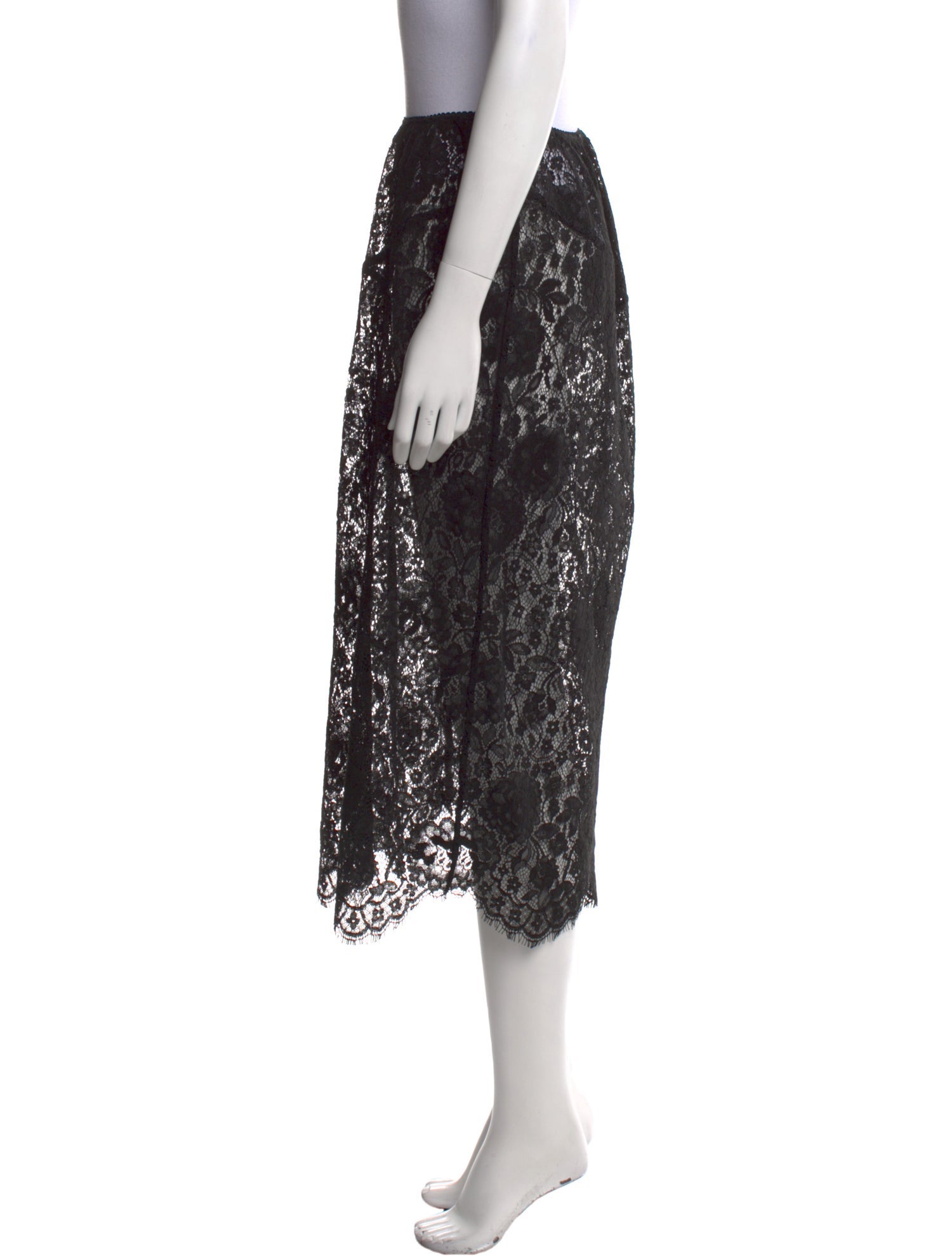 DÔEN Lace Pattern Midi Length Skirt