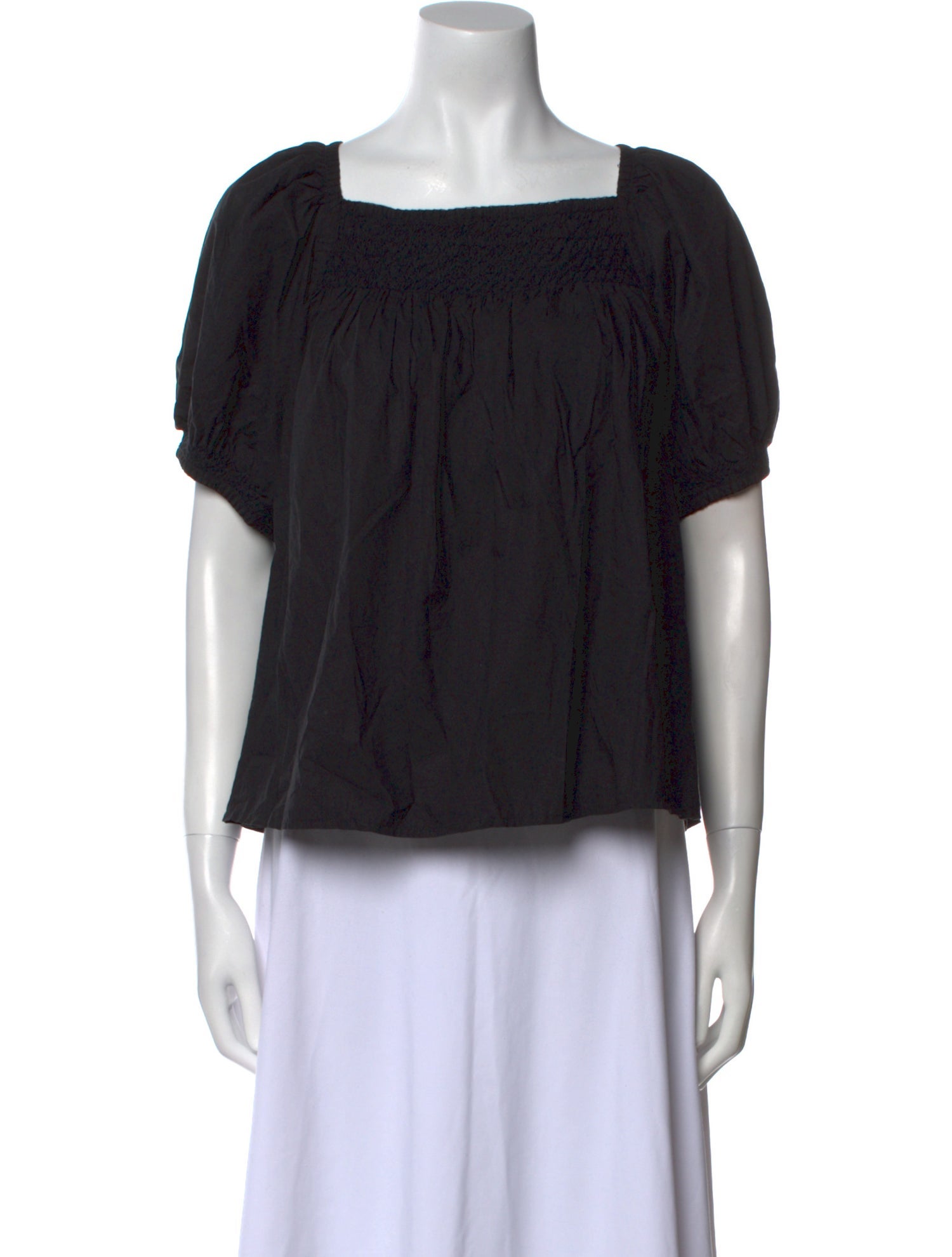 DÔEN Square Neckline Short Sleeve Blouse