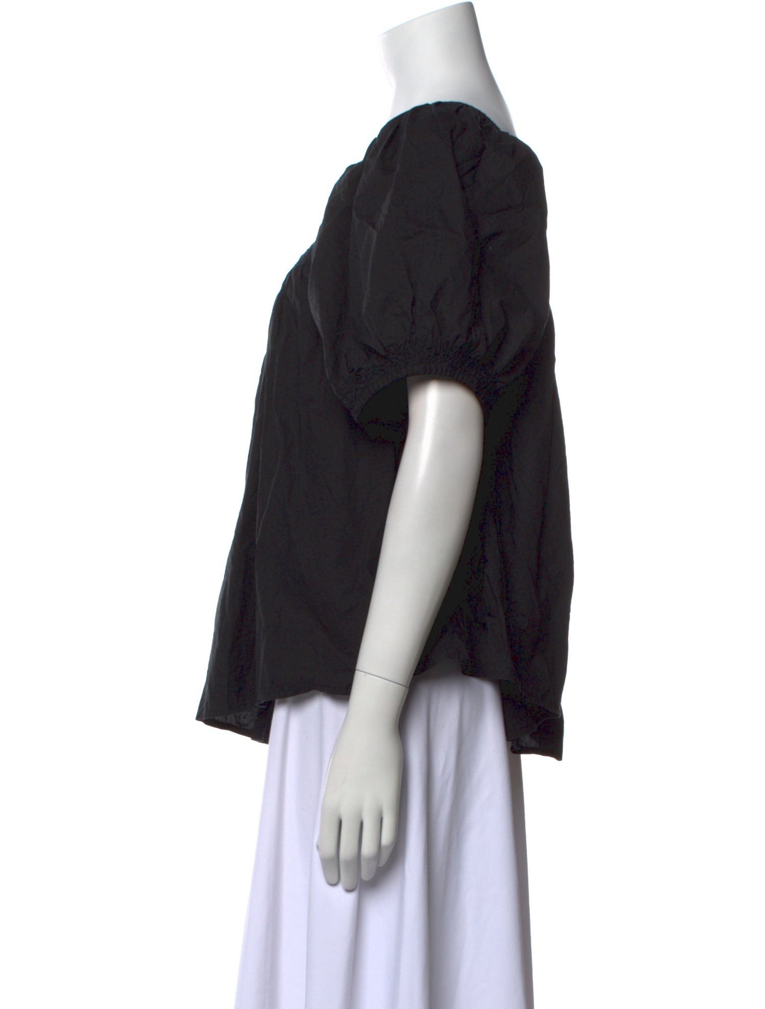 DÔEN Square Neckline Short Sleeve Blouse