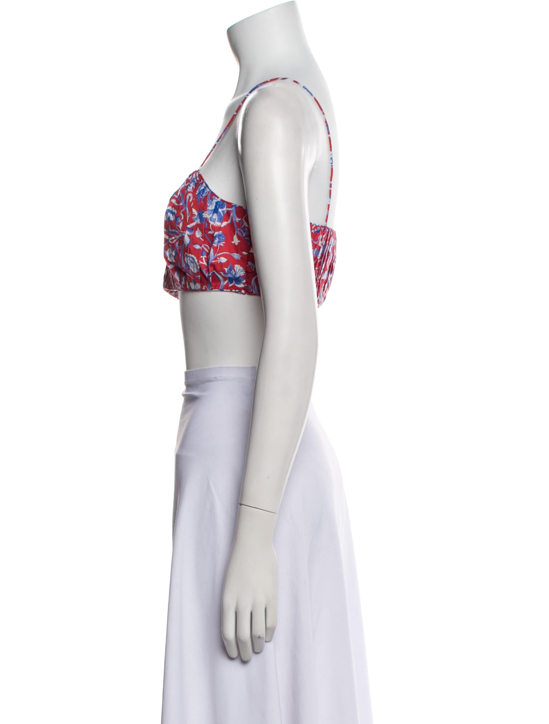 DÔEN Printed Square Neckline Crop Top