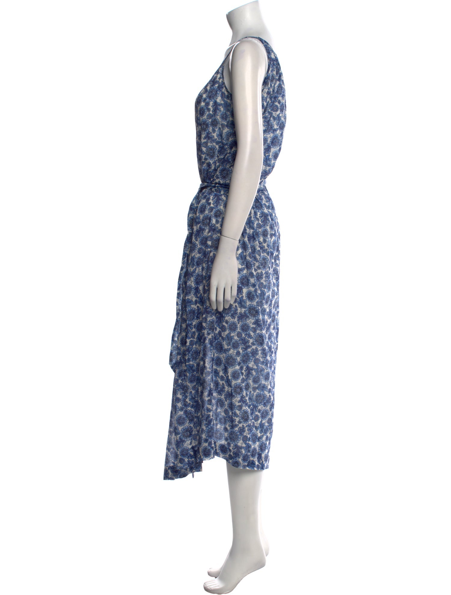 DÔEN Floral Print Midi Length Dress