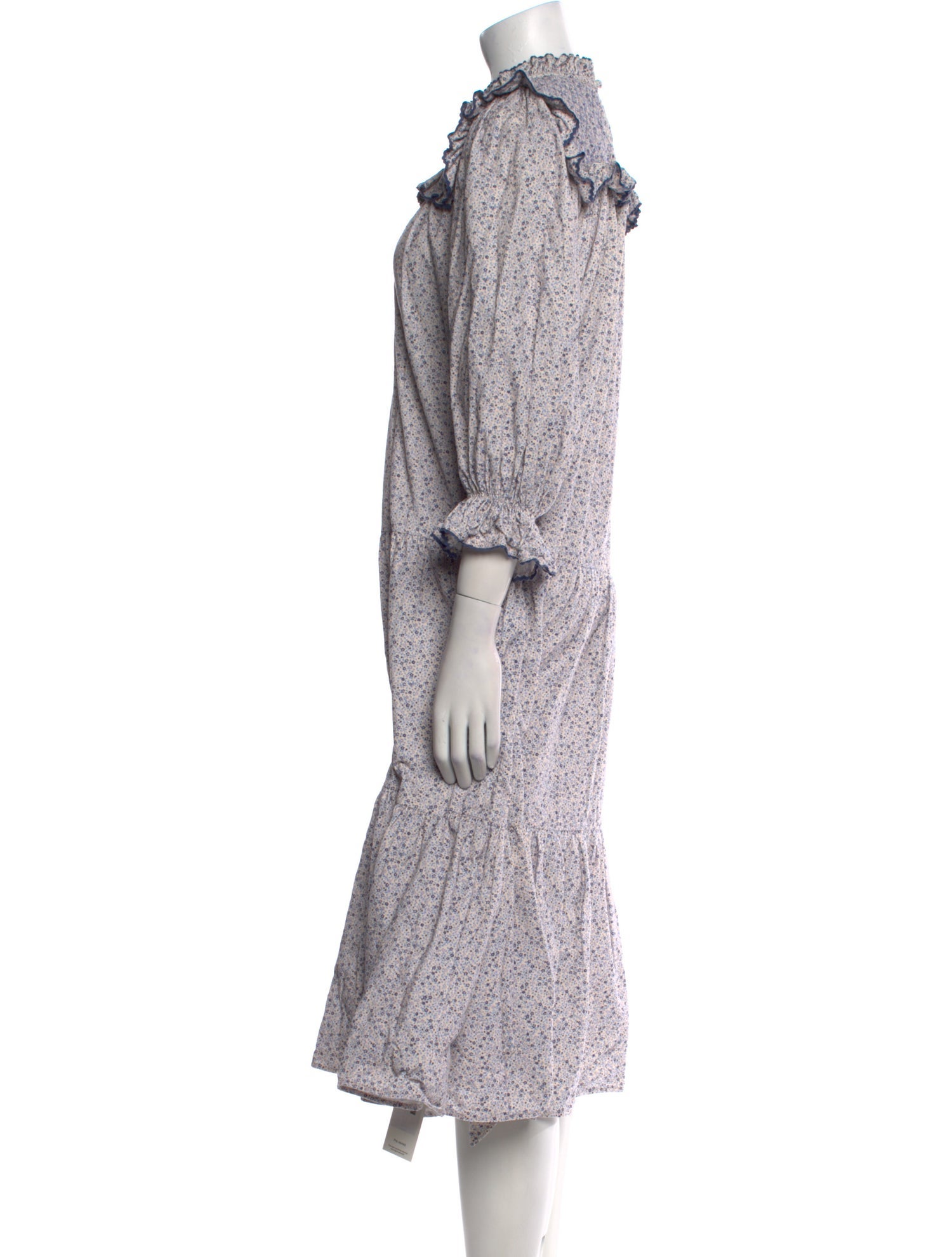 DÔEN Floral Print Midi Length Dress