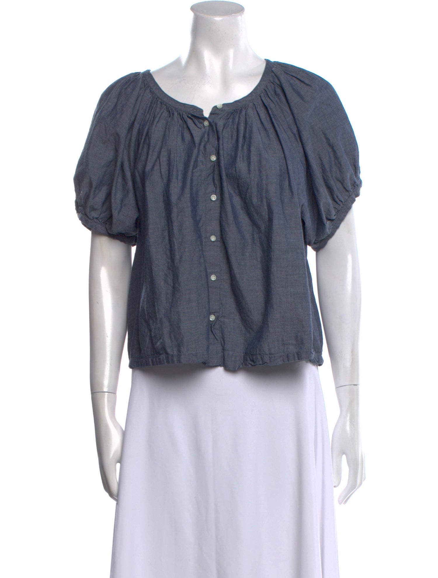 DÔEN Scoop Neck Short Sleeve Crop Top