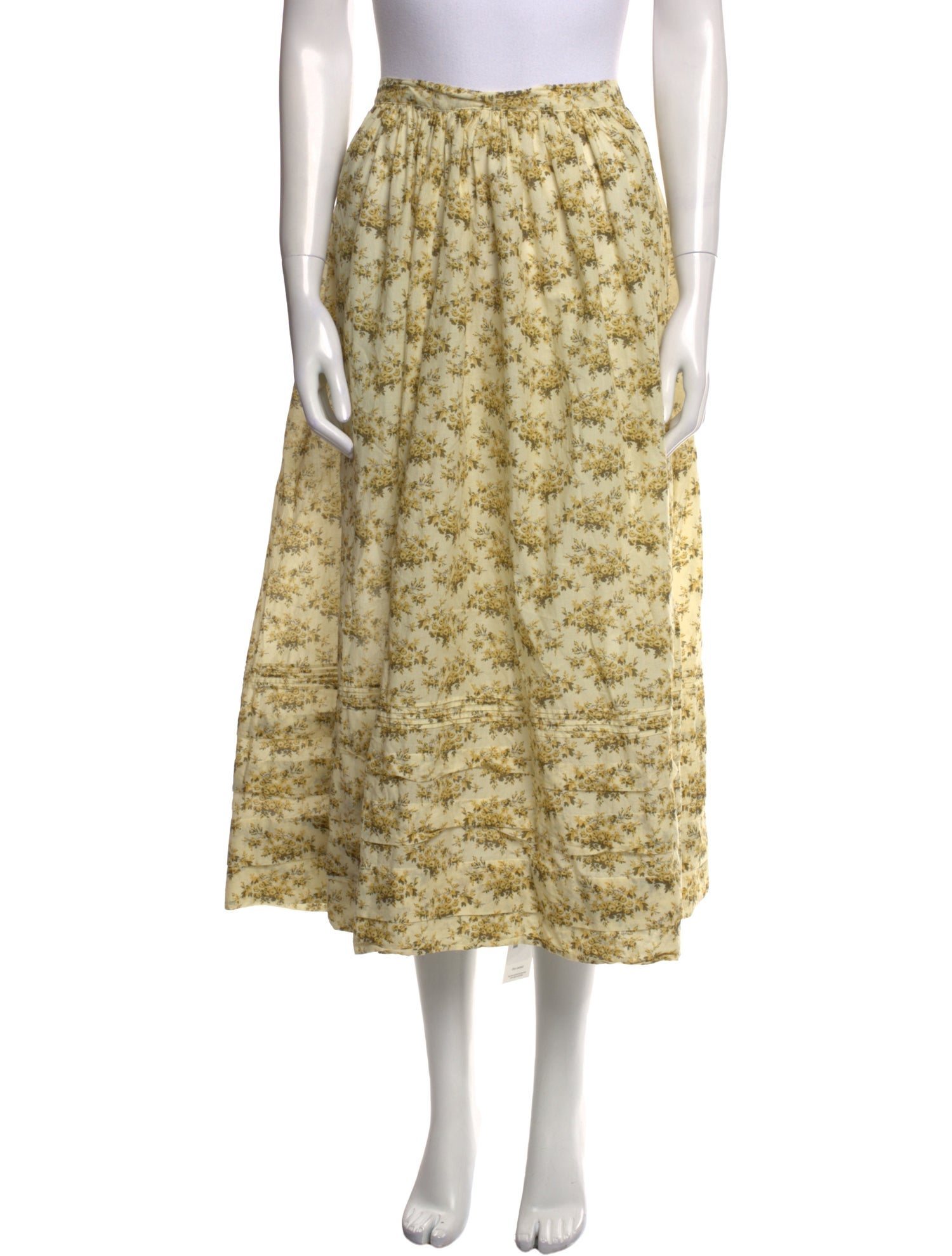 DÔEN Floral Print Midi Length Skirt