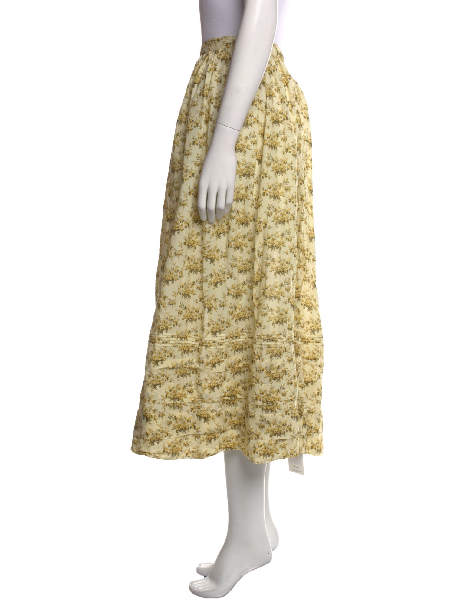 DÔEN Floral Print Midi Length Skirt