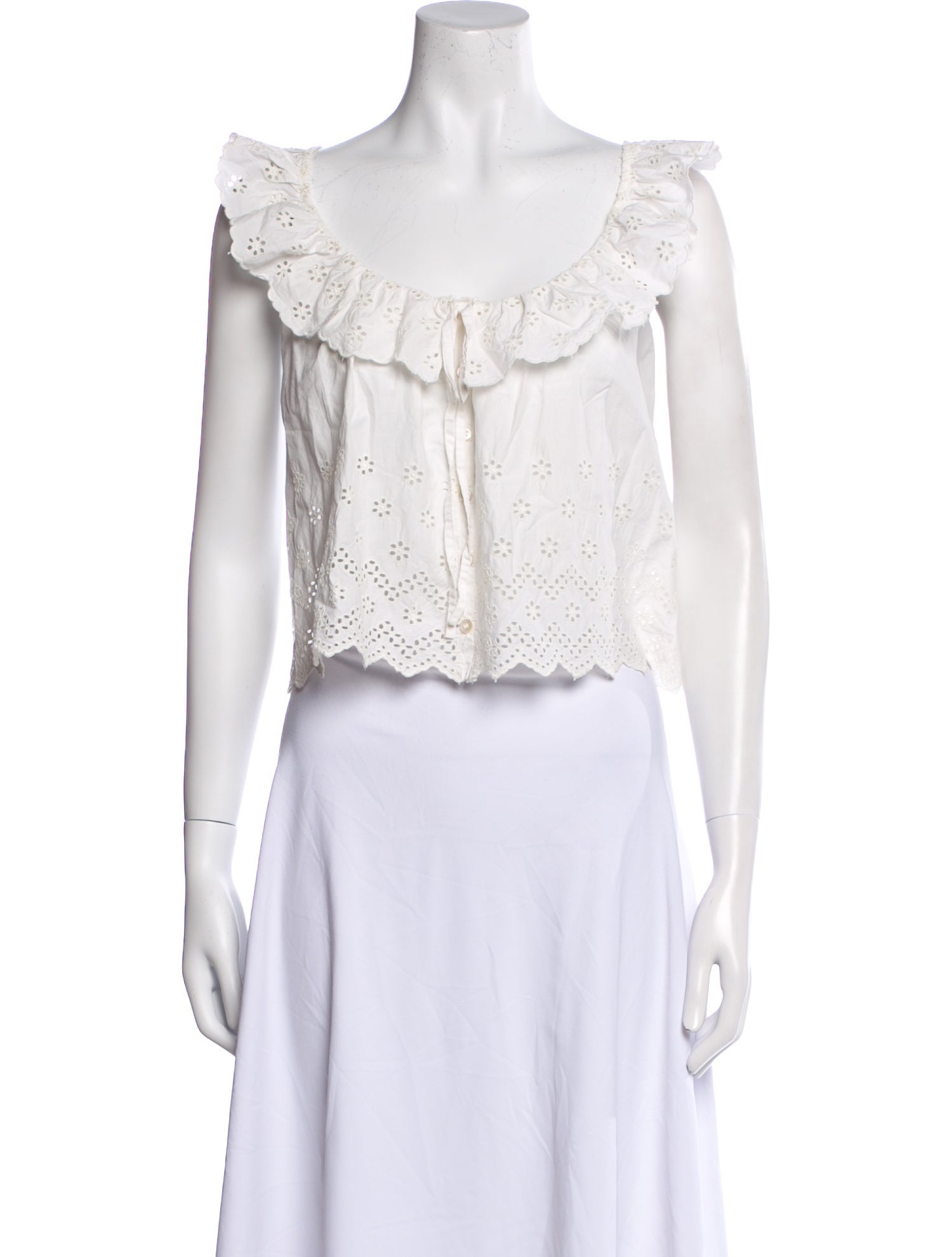 DÔEN Scoop Neck Sleeveless Crop Top