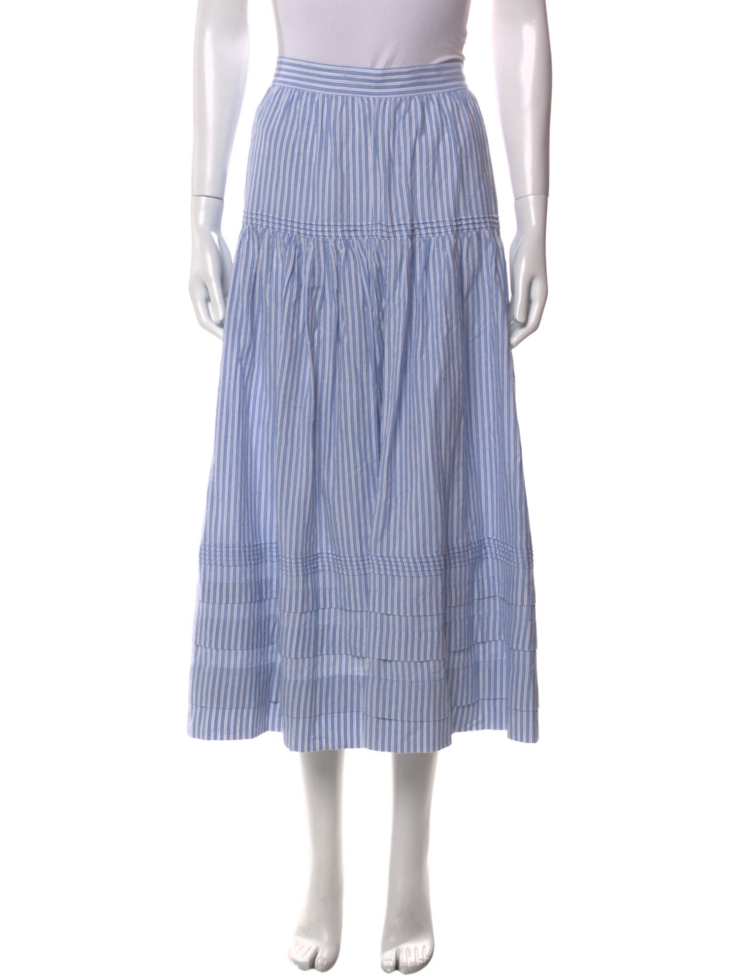 DÔEN Striped Midi Length Skirt