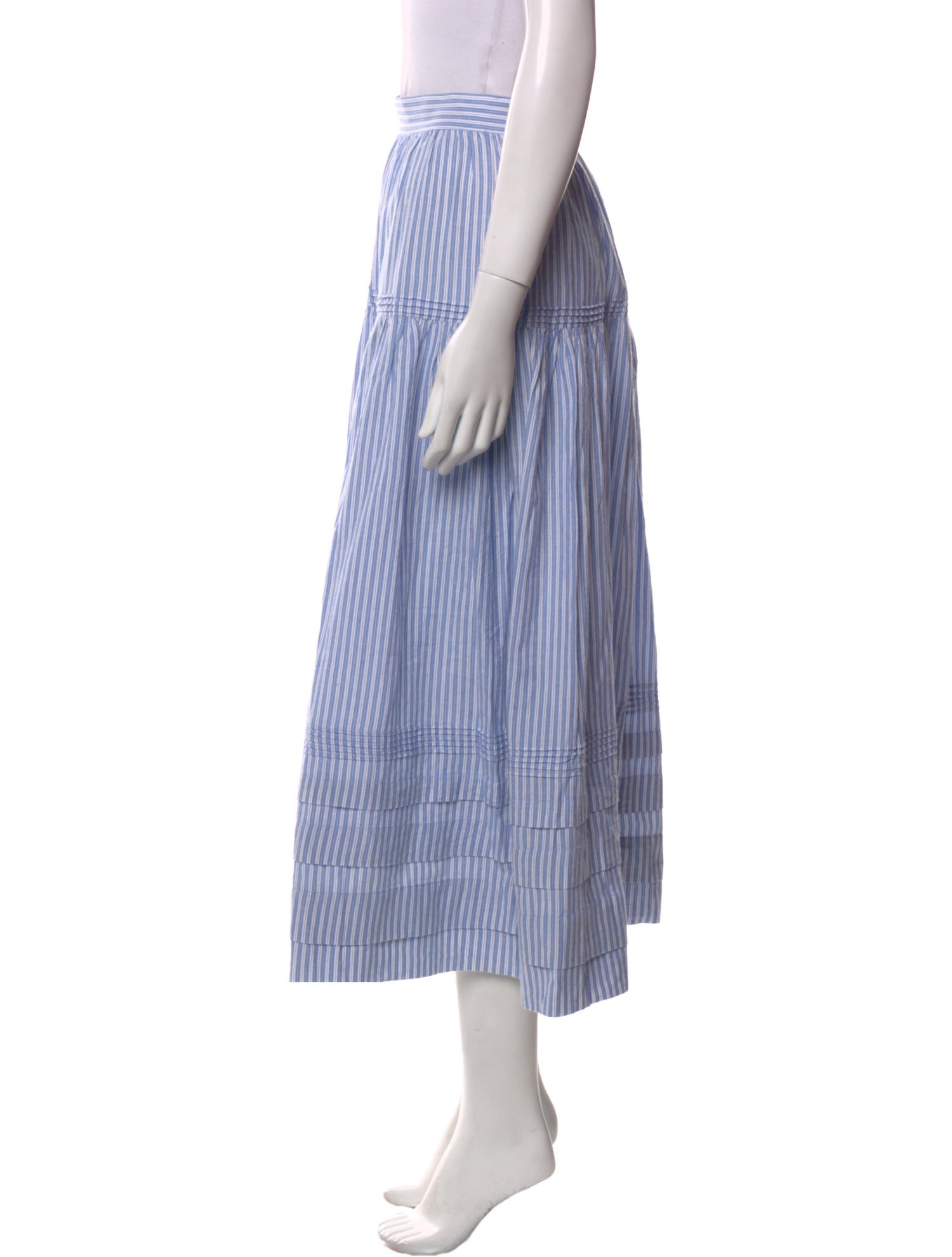 DÔEN Striped Midi Length Skirt