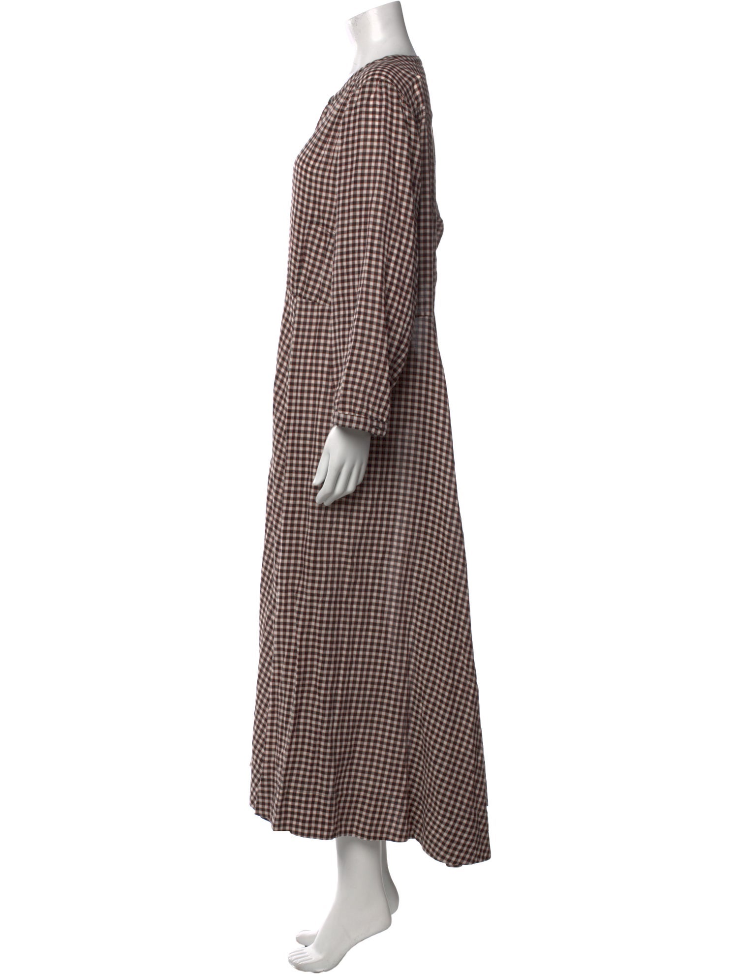 DÔEN Plaid Print Long Dress