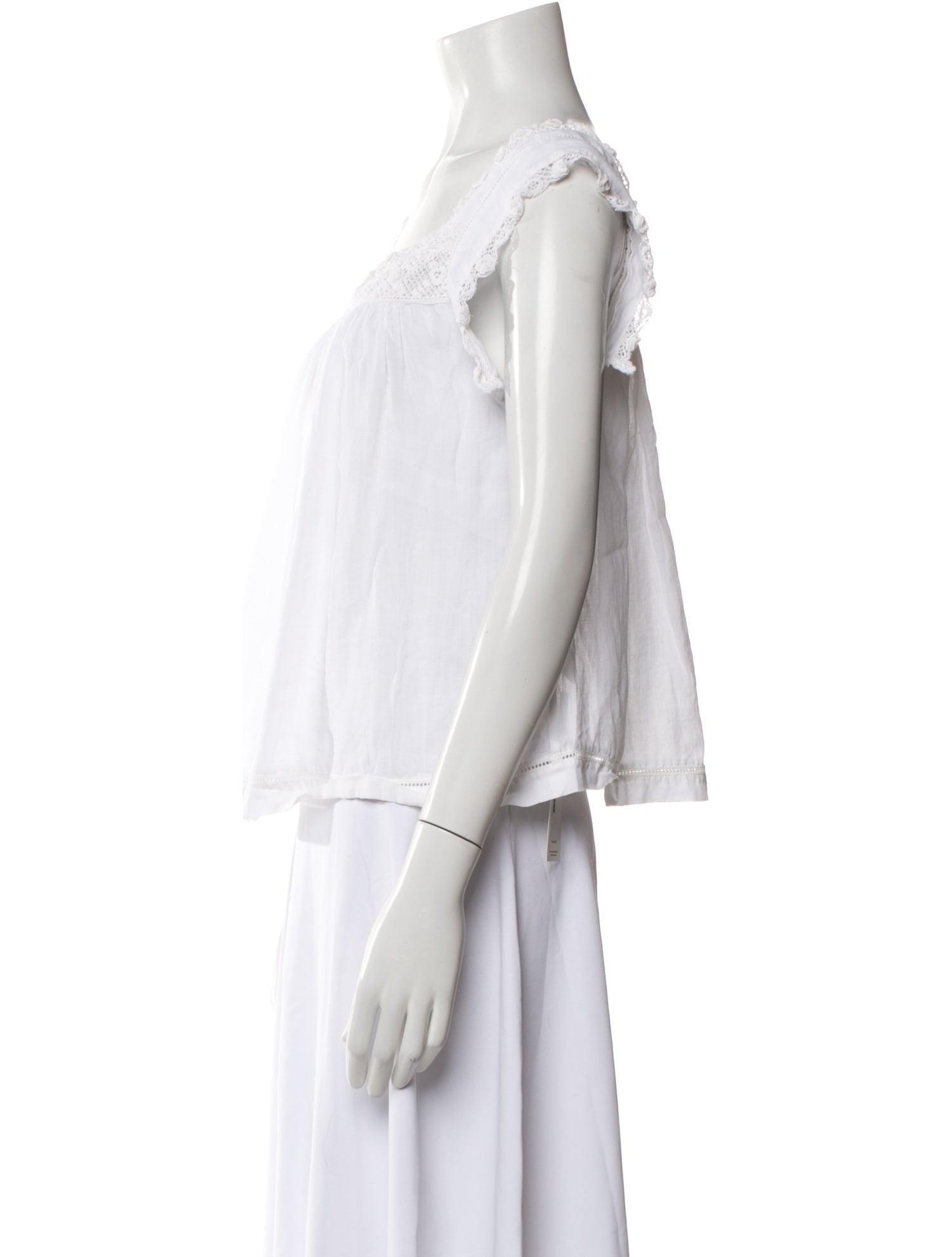 DÔEN Square Neckline Short Sleeve Blouse