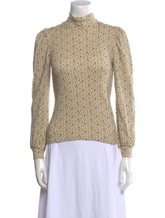 DÔEN Printed Mock Neck Top