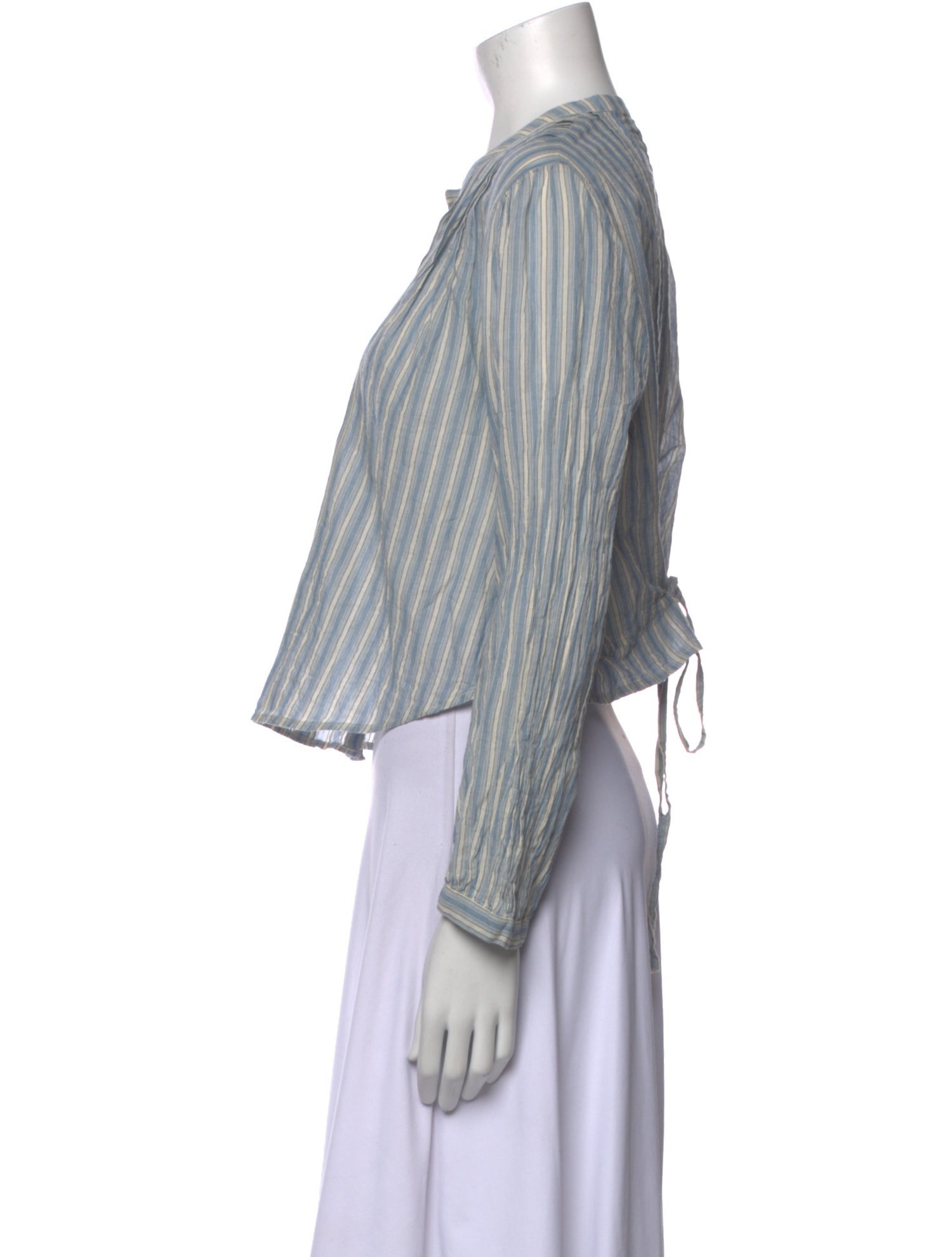 DÔEN Striped Crew Neck Crop Top