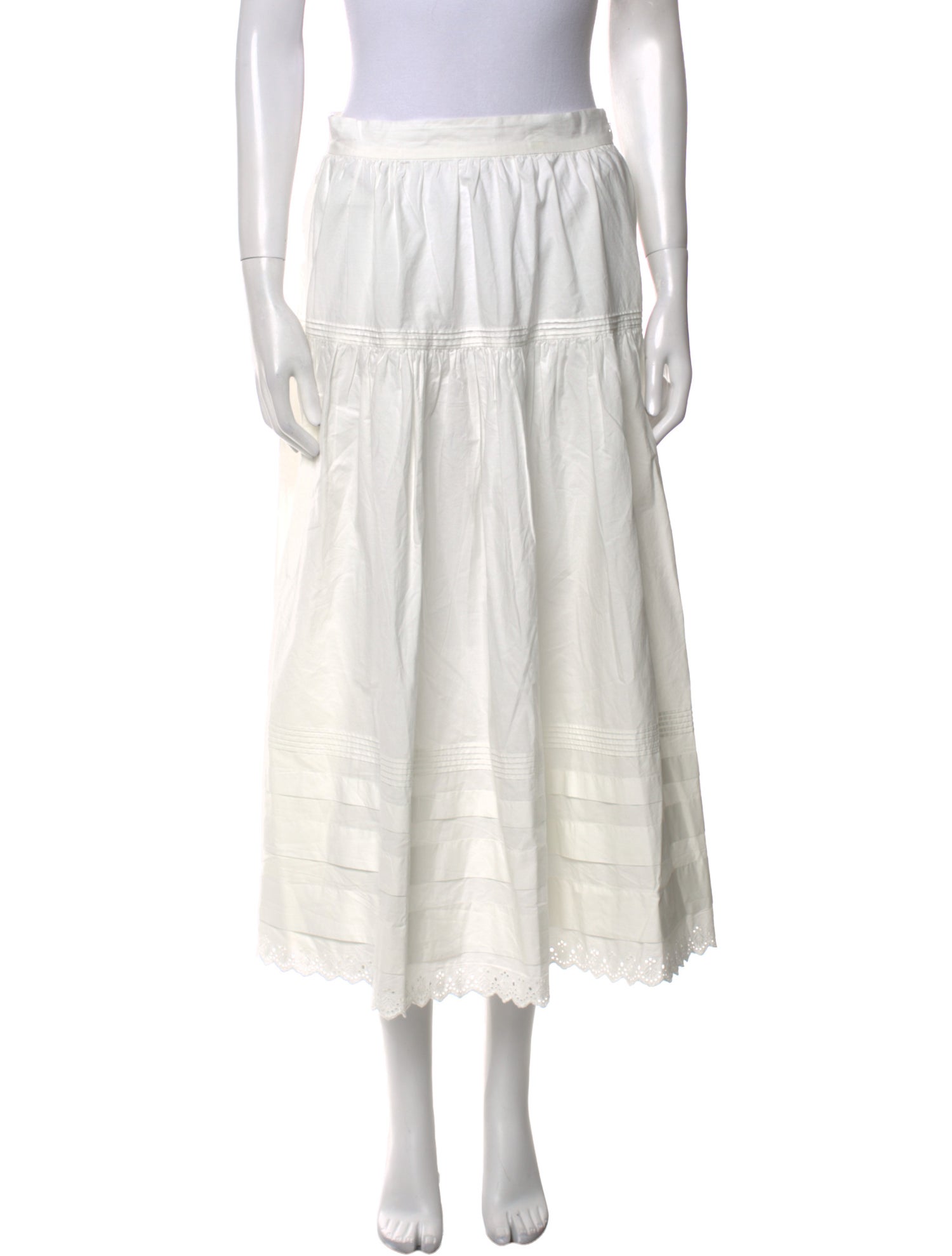 DÔEN Embroidered Accent Midi Length Skirt