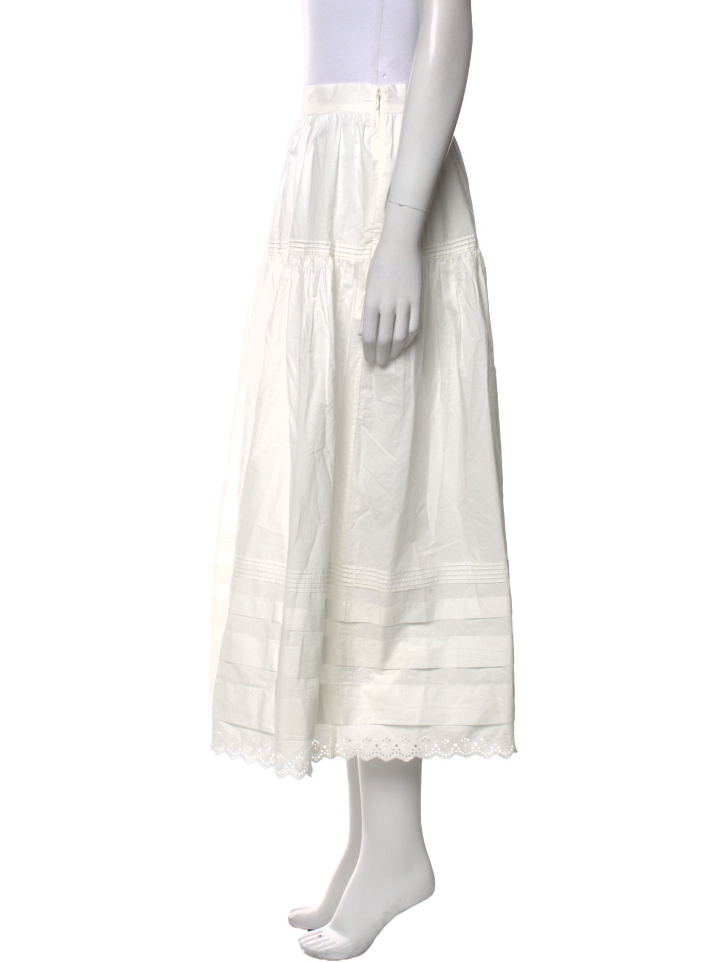 DÔEN Embroidered Accent Midi Length Skirt