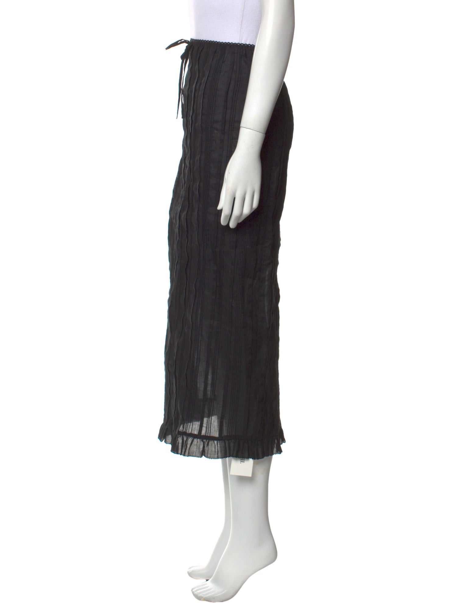 DÔEN Bow Accents Midi Length Skirt