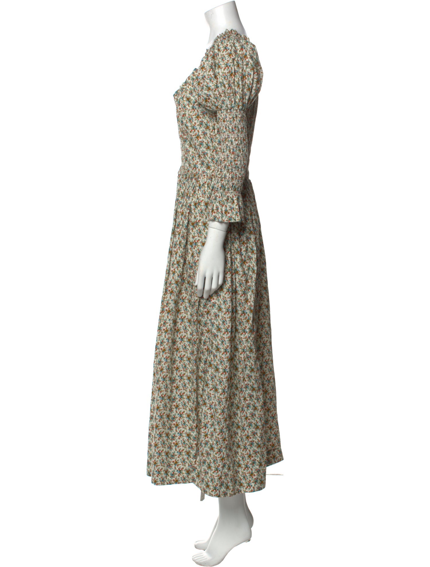 DÔEN Floral Print Midi Length Dress