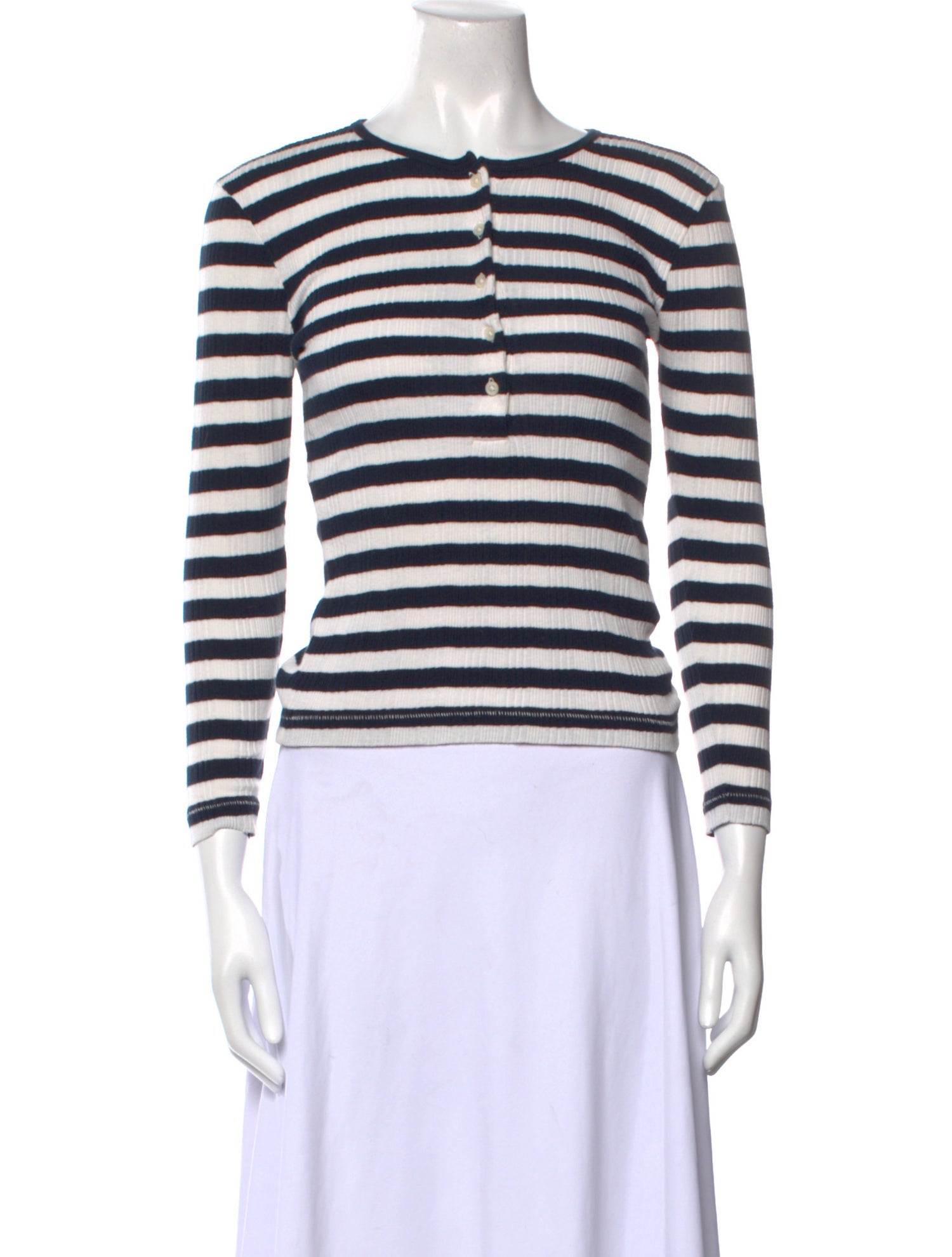 DÔEN Striped Crew Neck Top