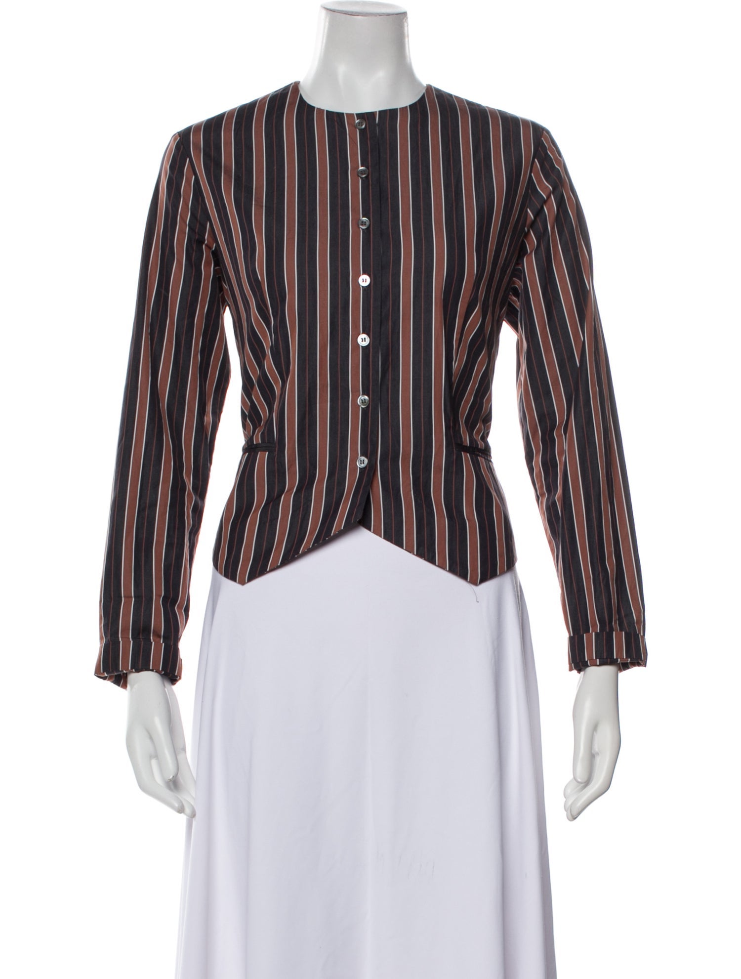 DÔEN Striped Crew Neck Crop Top