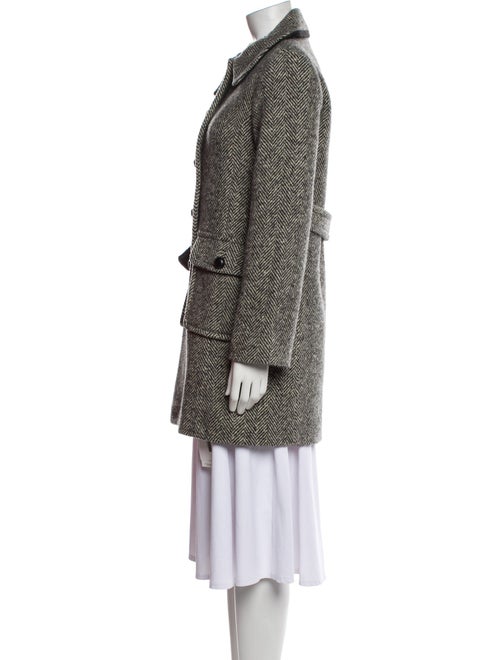 DÔEN Wool Tweed Pattern Faux Fur Coat