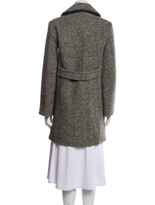 DÔEN Wool Tweed Pattern Faux Fur Coat