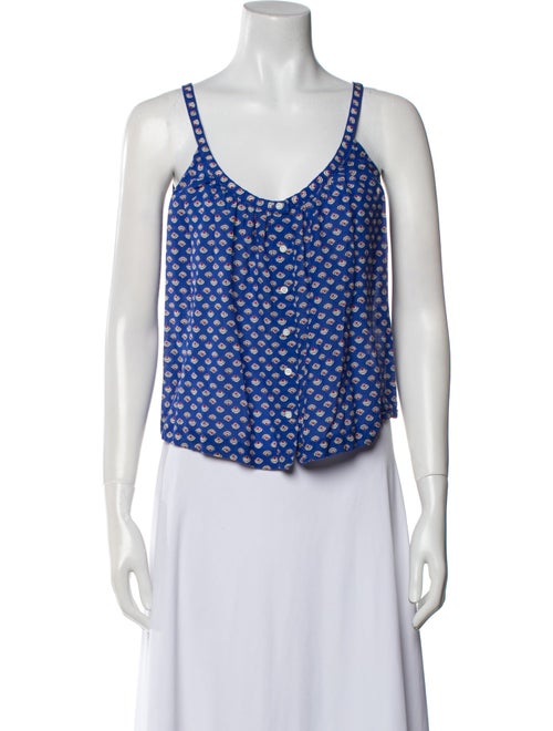 DÔEN Printed Scoop Neck Crop Top