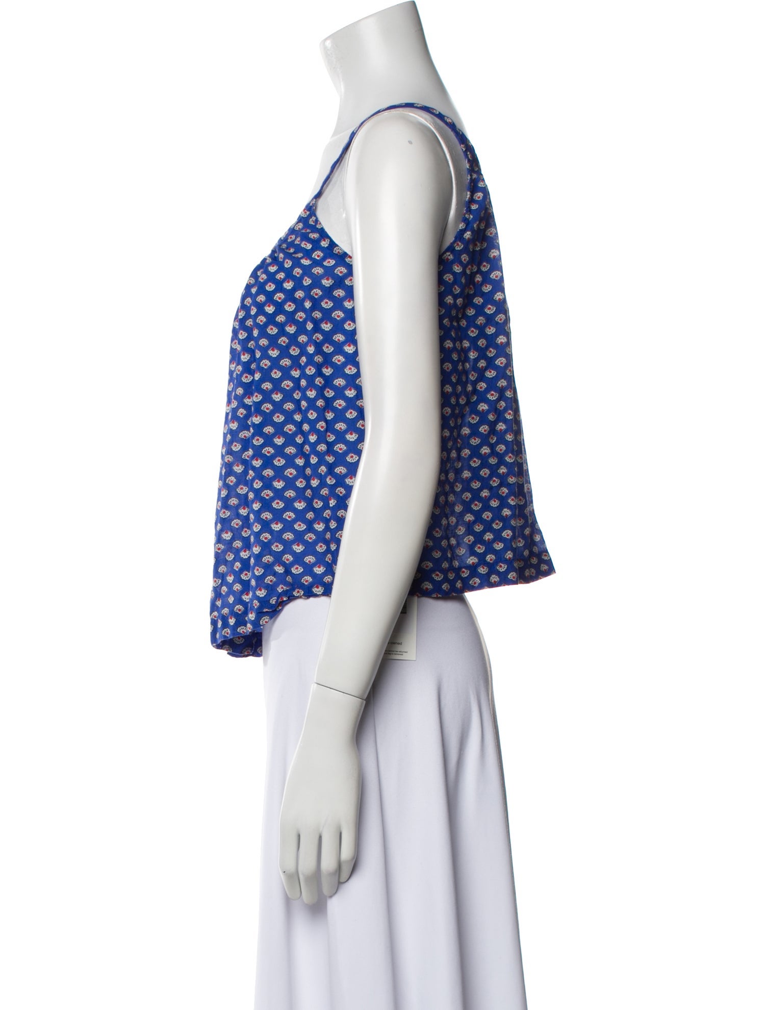 DÔEN Printed Scoop Neck Crop Top