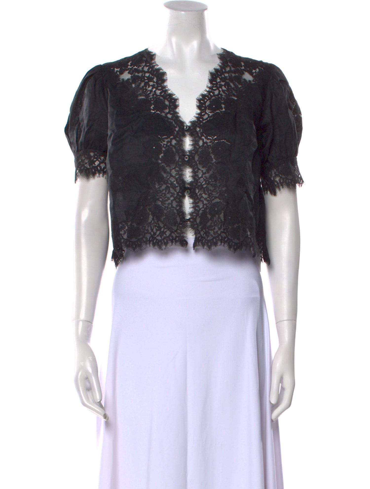 DÔEN V-Neck Short Sleeve Crop Top w/ Tags