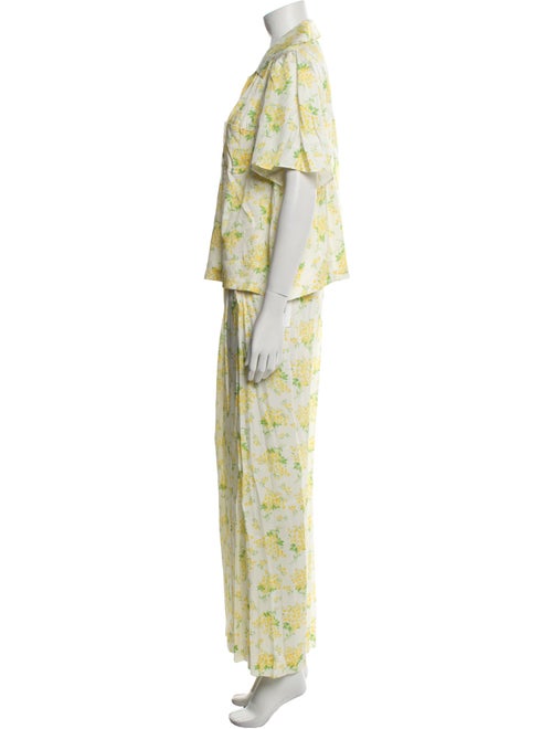 DÔEN Silk Floral Print Pant Set