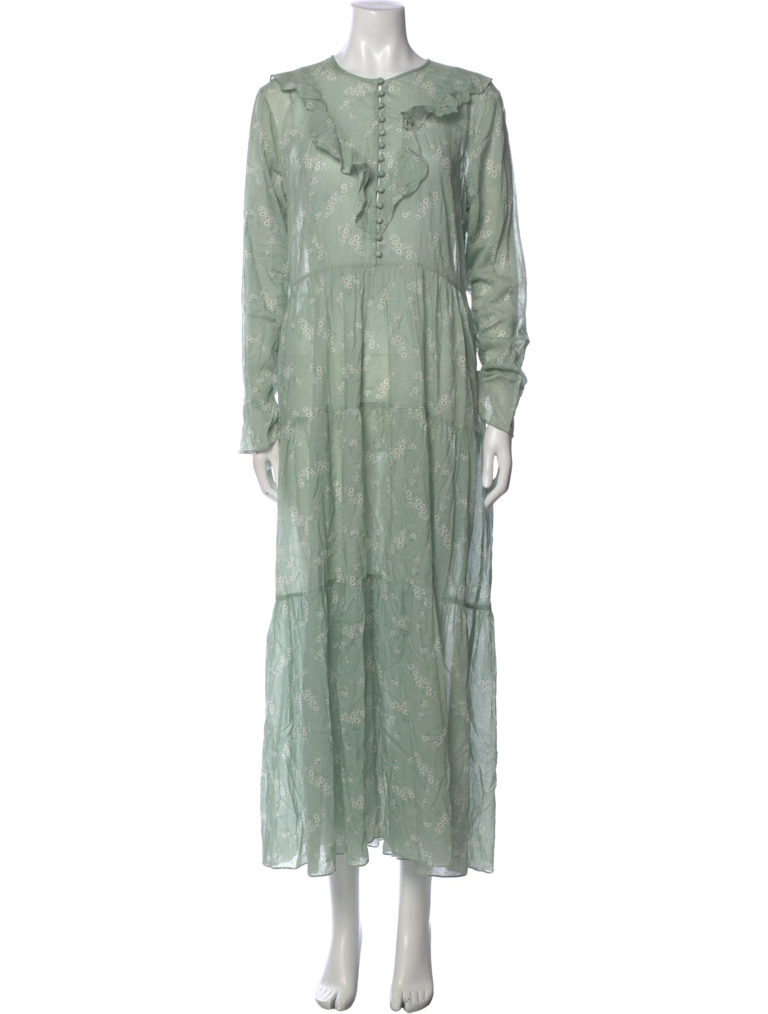 DÔEN Floral Print Midi Length Dress