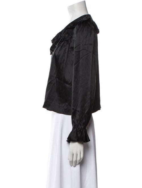 DÔEN Silk Crew Neck Button-Up Top