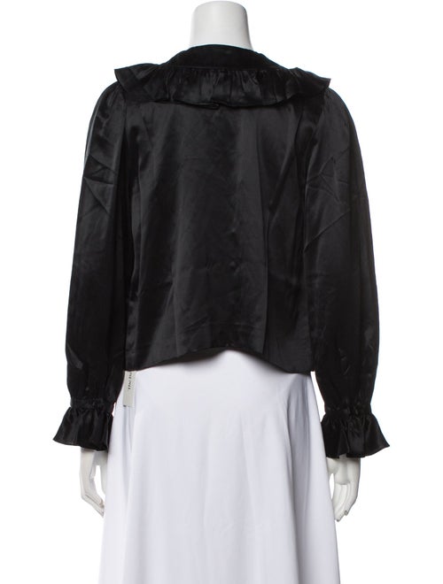 DÔEN Silk Crew Neck Button-Up Top