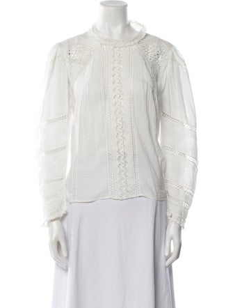 DÔEN Mock Neck Long Sleeve Blouse