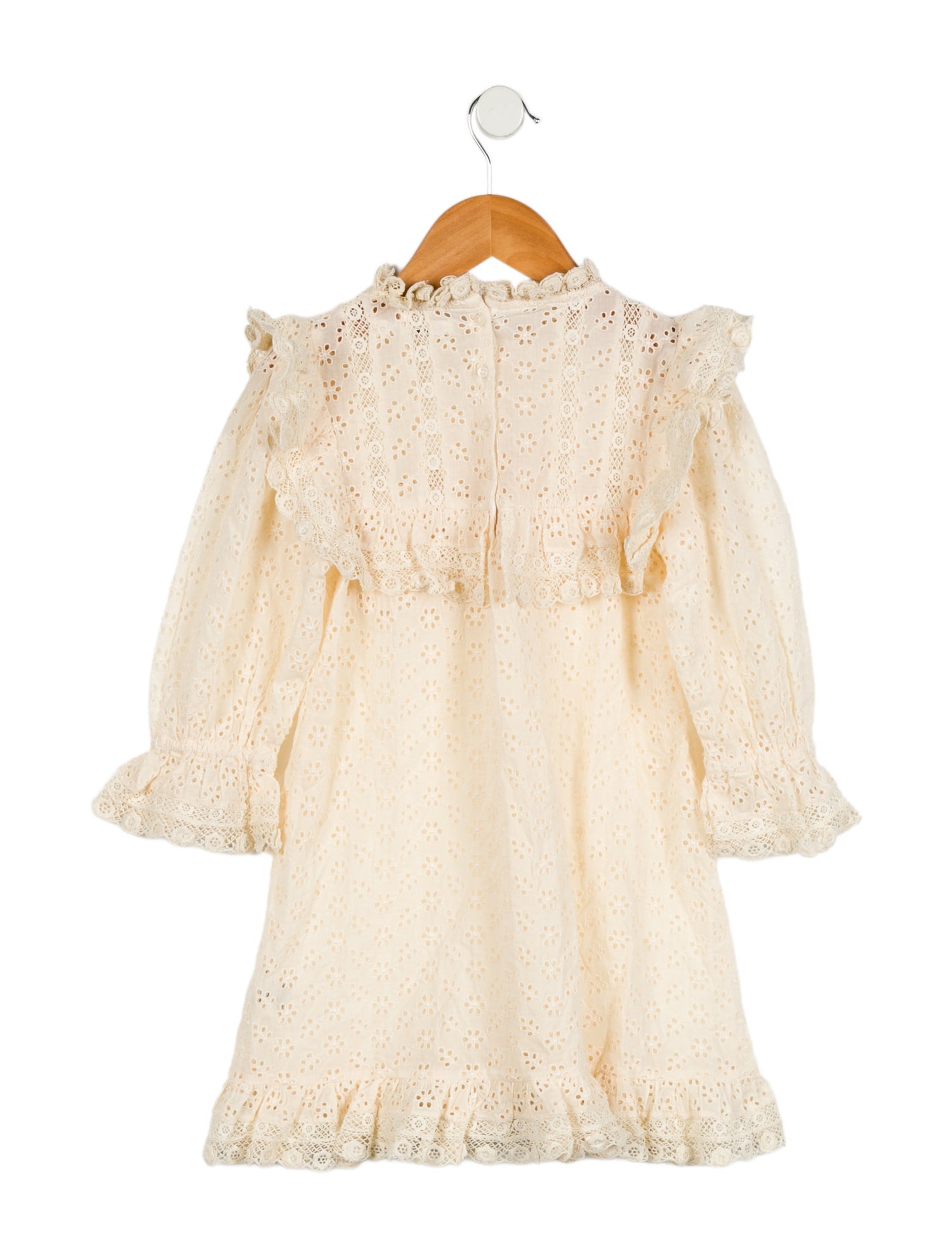 DÔEN Toddler Girls' Long Sleeve Eyelet Dress