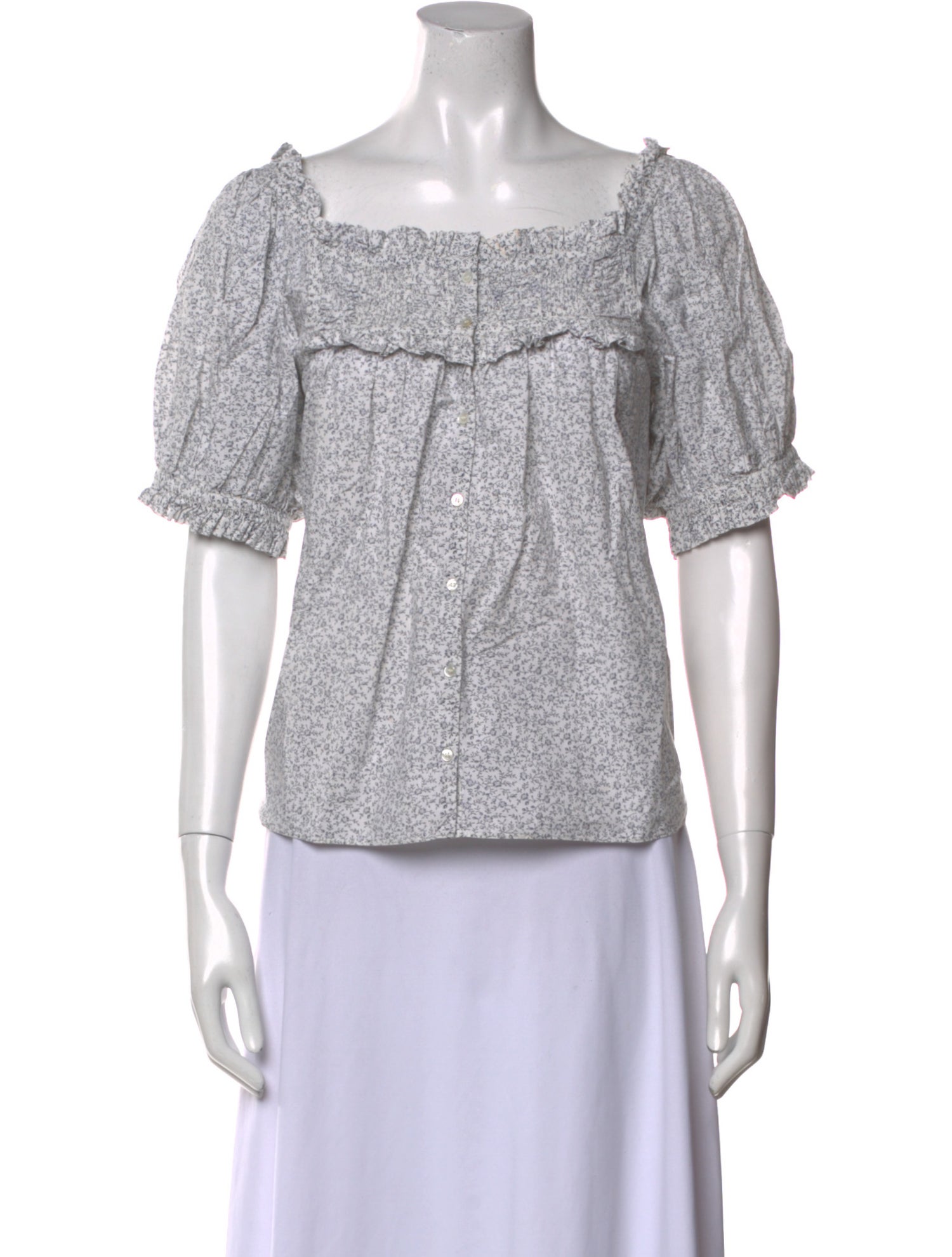 DÔEN Printed Square Neckline Crop Top