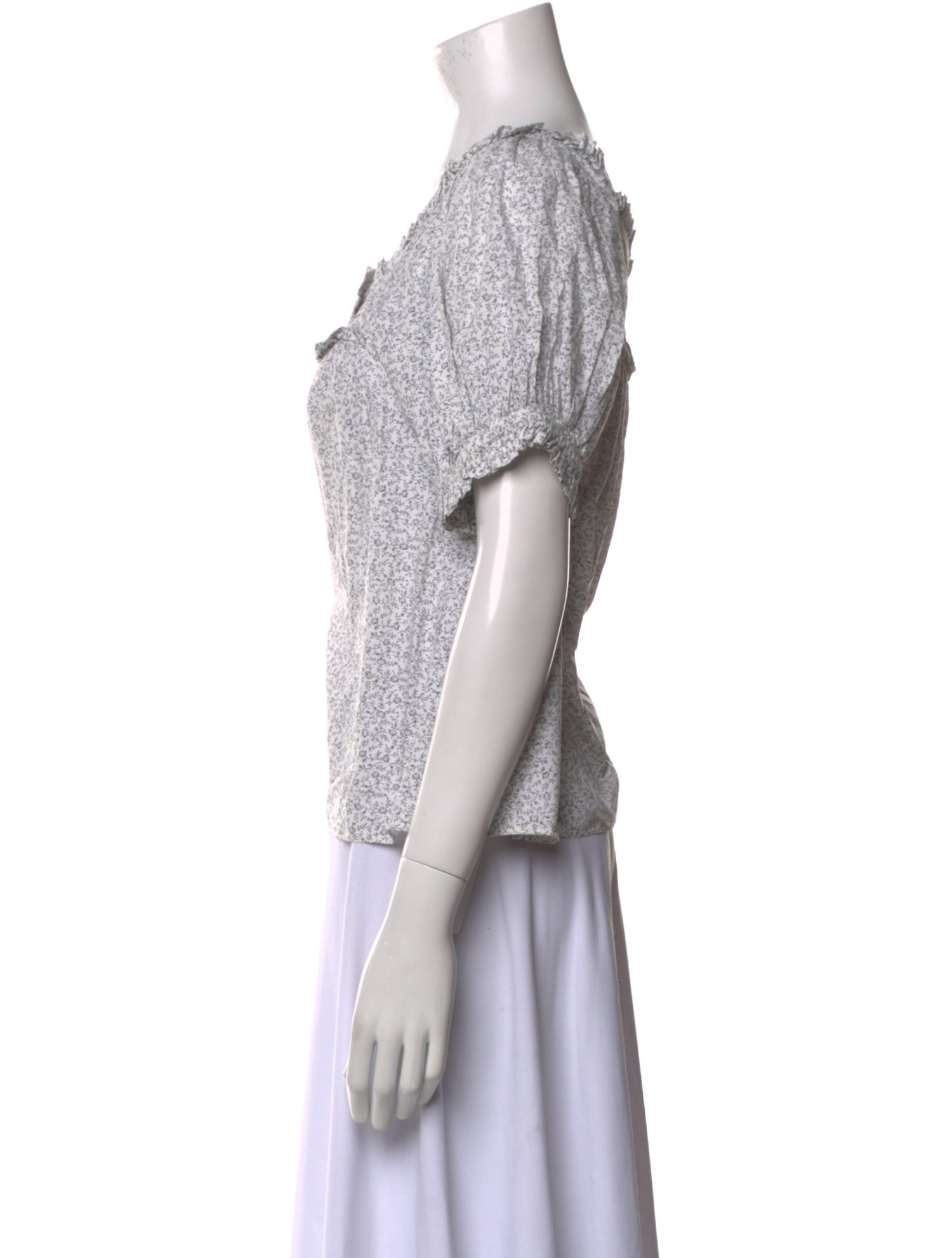 DÔEN Printed Square Neckline Crop Top