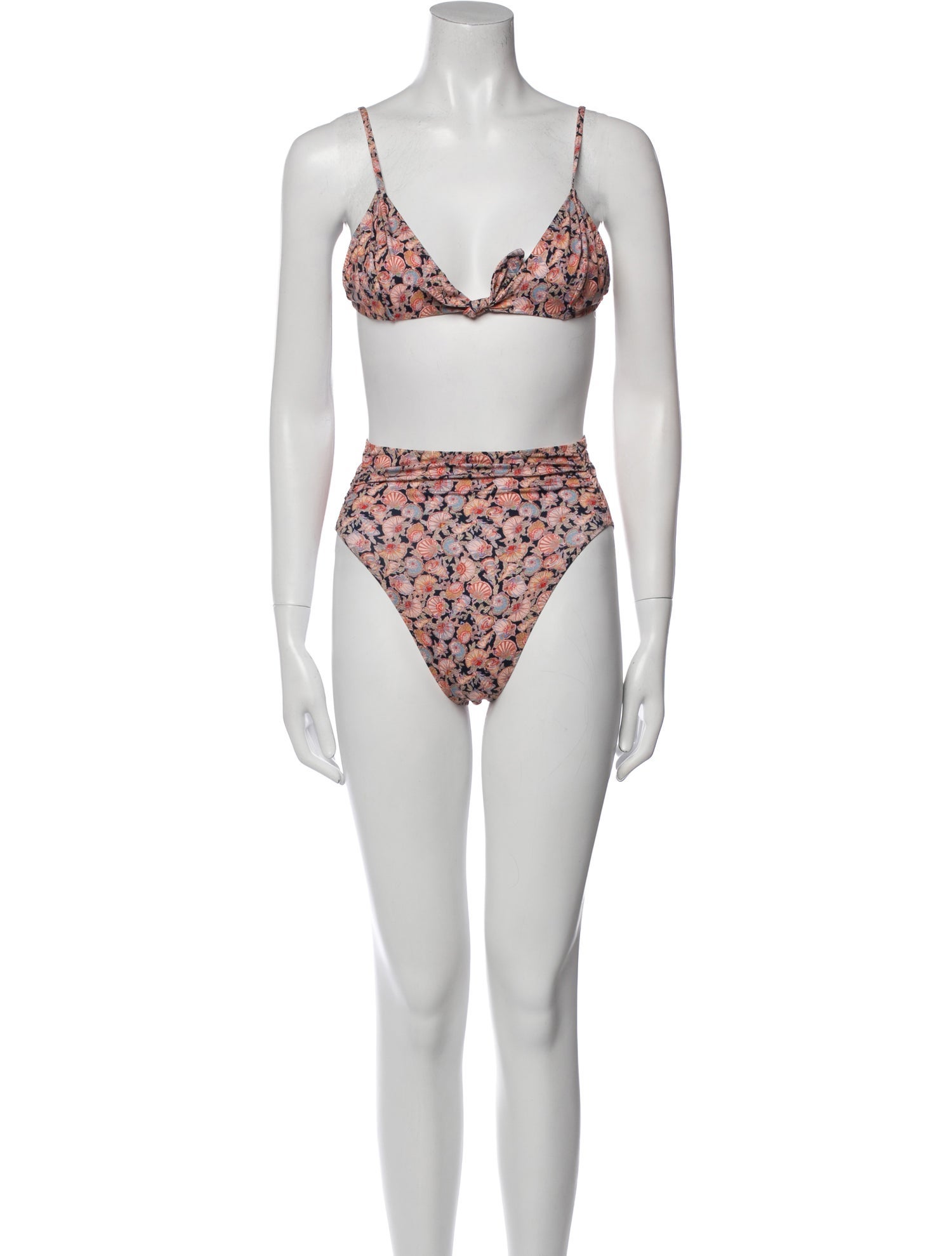 DÔEN Printed Fringe Trim Accent Bikini w/ Tags