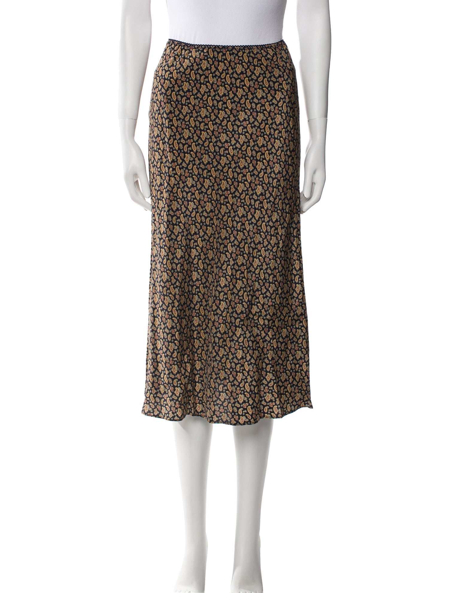 DÔEN Silk Knee-Length Skirt